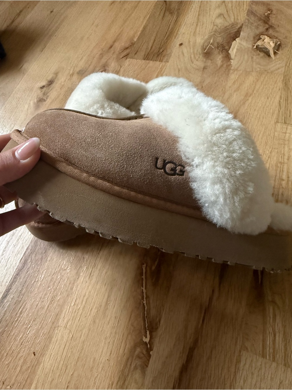UGG platform Slip-On Slippers - Chestnut & Cream